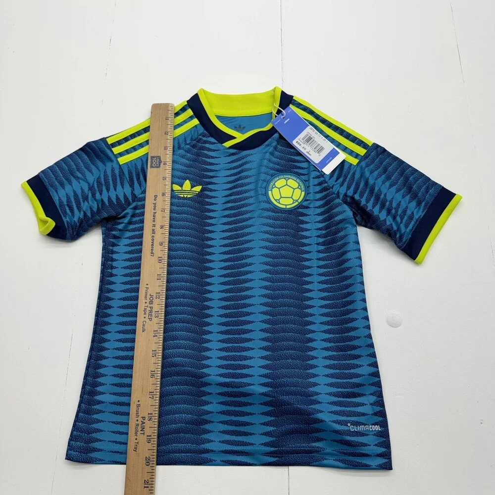 Colombia Soccer Jersey Youth Small 9-10 Boys Blue Adidas Climacool National Team